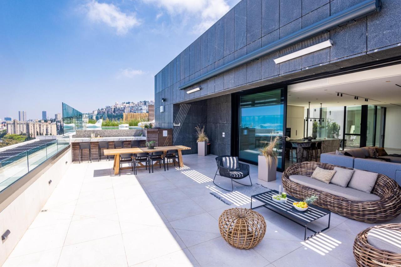 Serene - Infinity Cview Pool - 4 Bedrooms Luxury Penthouse Haifa Exteriör bild